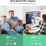 WAVLINK WN692A3 Adattatore USB 3.0 dual band wireless AC1300M ad alta velocità senza ritardi, WN692A3