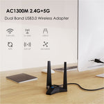 WAVLINK WN692A3 Adattatore USB 3.0 dual band wireless AC1300M ad alta velocità senza ritardi, WN692A3