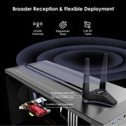 WAVLINK WN675X3-PCIE Adattatore wireless Tri-band 5400Mbps WiFi 6E PCIe BT 5.3 Scheda di rete, WN675X3-PCIE