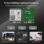 WAVLINK WN675X3M Modulo scheda di rete Wi-Fi 6E tri-band Adattatore di rete BT 5.2 5400Mbps, WN675X3M