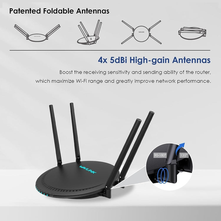 WAVLINK WN531P3 Porta WAN / LAN Amplificatore di segnale Ripetitore wireless Router wireless AC1200, US Plug, EU Plug, UK Plug, AU Plug