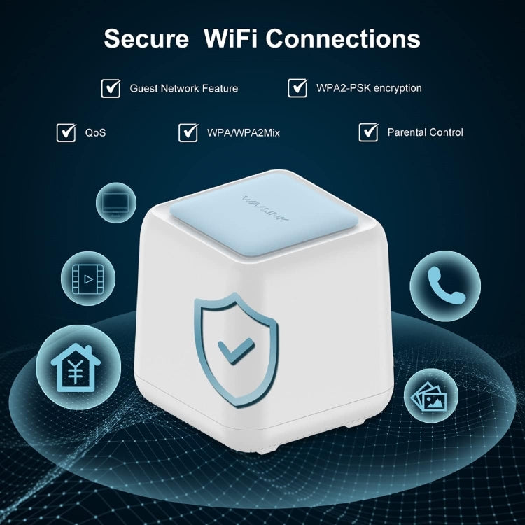 WAVLINK WN535M2 Per Home Office 2 pezzi Router wireless Mesh AC1200 Amplificatore di segnale WiFi dual band, US Plug, UK Plug, EU Plug, AU Plug