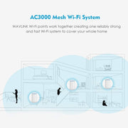 WAVLINK WN551K3 3 pz AC3000 Ripetitore Wireless WiFi Antenna Integrata Tri-Band Mesh Router Wireless, US Plug, UK Plug, EU Plug, AU Plug