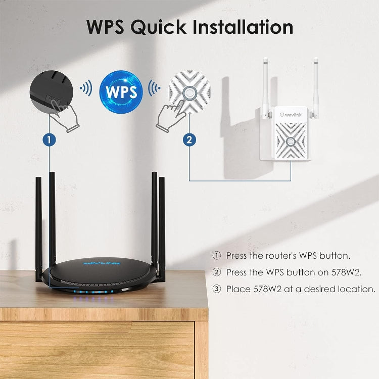 WAVLINK WN578W2 Per Home Office N300 Ripetitore di segnale AP wireless WiFi, US Plug, EU Plug, UK Plug, AU Plug