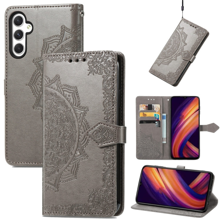 Custodia per telefono in pelle goffrata Mandala Flower, For Samsung Galaxy S24+ 5G, For Samsung Galaxy S24 5G, For Samsung Galaxy A25 5G