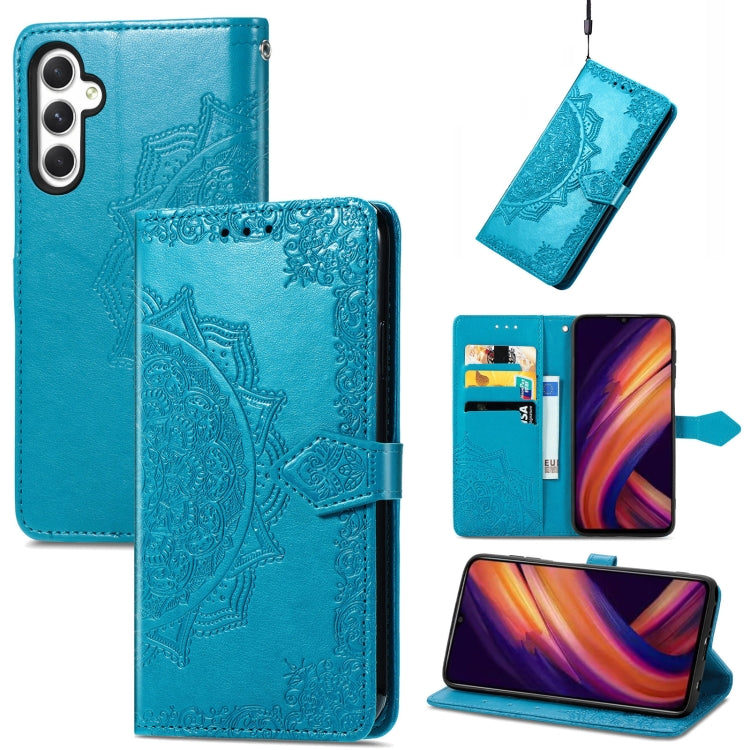 Custodia per telefono in pelle goffrata Mandala Flower, For Samsung Galaxy S24+ 5G, For Samsung Galaxy S24 5G, For Samsung Galaxy A25 5G