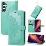 Custodia per telefono in pelle goffrata Mandala Flower, For Samsung Galaxy S24+ 5G, For Samsung Galaxy S24 5G, For Samsung Galaxy A25 5G