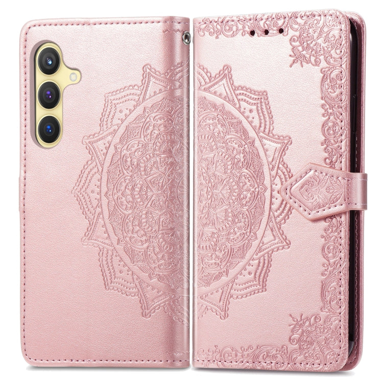 Custodia per telefono in pelle goffrata Mandala Flower, For Samsung Galaxy S24+ 5G, For Samsung Galaxy S24 5G, For Samsung Galaxy A25 5G