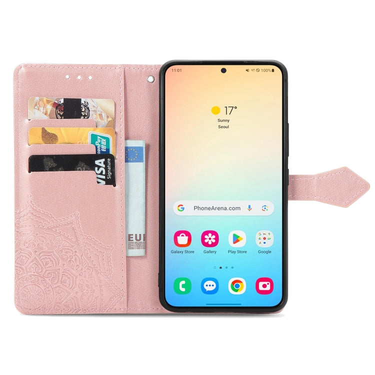 Custodia per telefono in pelle goffrata Mandala Flower, For Samsung Galaxy S24+ 5G, For Samsung Galaxy S24 5G, For Samsung Galaxy A25 5G