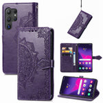 Custodia per telefono in pelle goffrata Mandala Flower, For Samsung Galaxy S25 Ultra 5G, For Samsung Galaxy C55, For Samsung Galaxy M55, For Samsung Galaxy S24 Ultra 5G