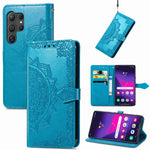 Custodia per telefono in pelle goffrata Mandala Flower, For Samsung Galaxy S25 Ultra 5G, For Samsung Galaxy C55, For Samsung Galaxy M55, For Samsung Galaxy S24 Ultra 5G