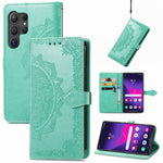 Custodia per telefono in pelle goffrata Mandala Flower, For Samsung Galaxy S25 Ultra 5G, For Samsung Galaxy C55, For Samsung Galaxy M55, For Samsung Galaxy S24 Ultra 5G