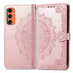 Custodia per telefono in pelle goffrata Mandala Flower, For Samsung Galaxy S25 Ultra 5G, For Samsung Galaxy C55, For Samsung Galaxy M55, For Samsung Galaxy S24 Ultra 5G
