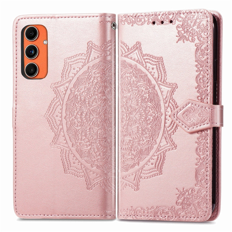 Custodia per telefono in pelle goffrata Mandala Flower, For Samsung Galaxy S25 Ultra 5G, For Samsung Galaxy C55, For Samsung Galaxy M55, For Samsung Galaxy S24 Ultra 5G