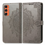 Custodia per telefono in pelle goffrata Mandala Flower, For Samsung Galaxy S25 Ultra 5G, For Samsung Galaxy C55, For Samsung Galaxy M55, For Samsung Galaxy S24 Ultra 5G