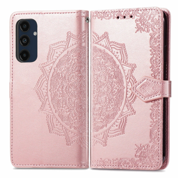 Custodia per telefono in pelle goffrata Mandala Flower, For Samsung Galaxy S25 Ultra 5G, For Samsung Galaxy C55, For Samsung Galaxy M55, For Samsung Galaxy S24 Ultra 5G
