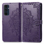 Custodia per telefono in pelle goffrata Mandala Flower, For Samsung Galaxy S25 Ultra 5G, For Samsung Galaxy C55, For Samsung Galaxy M55, For Samsung Galaxy S24 Ultra 5G