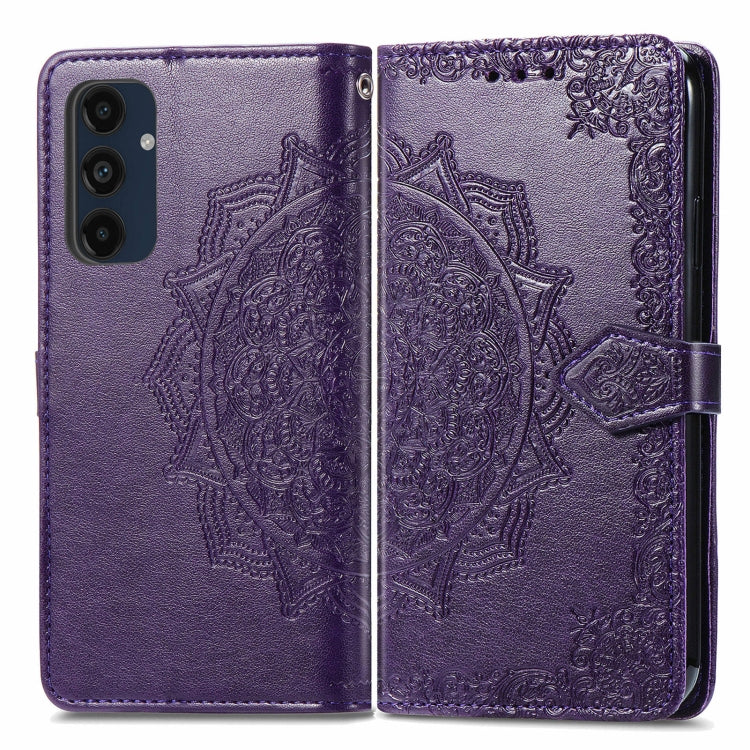 Custodia per telefono in pelle goffrata Mandala Flower, For Samsung Galaxy S25 Ultra 5G, For Samsung Galaxy C55, For Samsung Galaxy M55, For Samsung Galaxy S24 Ultra 5G