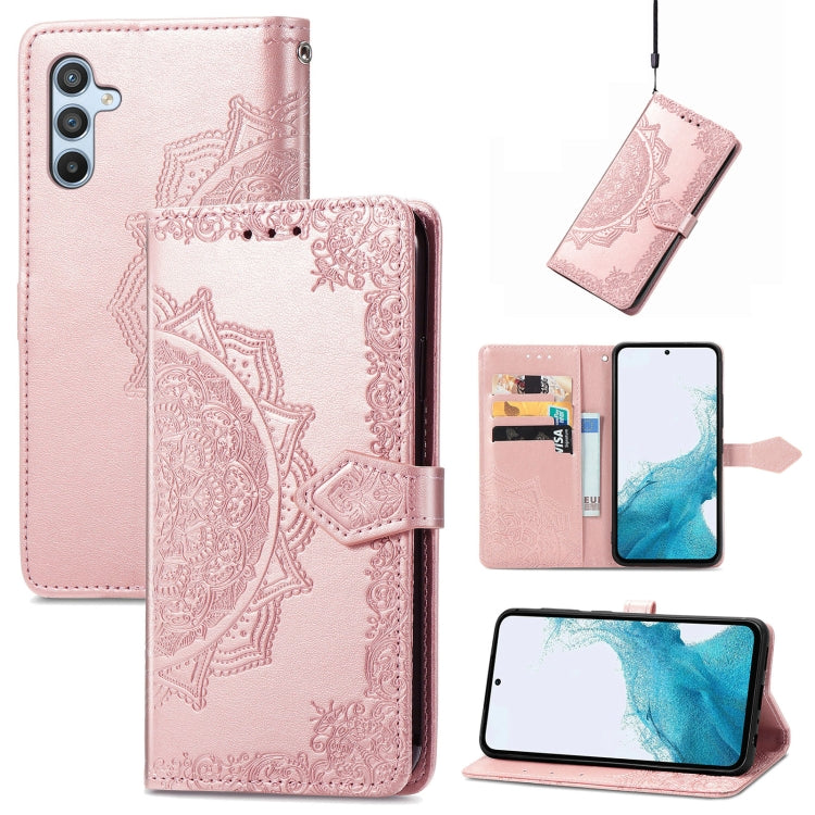 Custodia per telefono in pelle goffrata Mandala Flower, For Samsung Galaxy A26, For Samsung Galaxy A36 5G, For Samsung Galaxy S25 5G, For Samsung Galaxy S25+ 5G