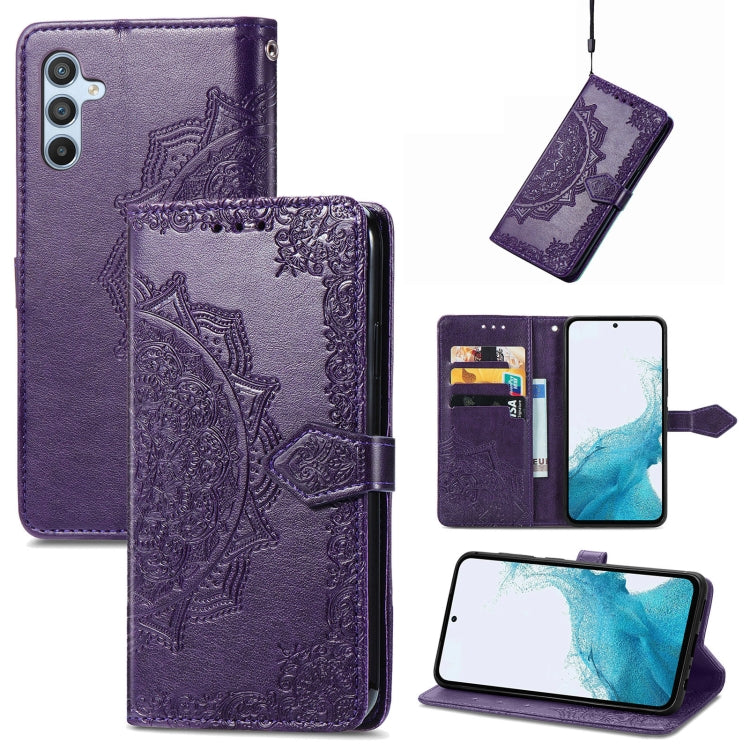 Custodia per telefono in pelle goffrata Mandala Flower, For Samsung Galaxy A26, For Samsung Galaxy A36 5G, For Samsung Galaxy S25 5G, For Samsung Galaxy S25+ 5G