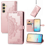 Custodia per telefono in pelle goffrata Mandala Flower, For Samsung Galaxy A26, For Samsung Galaxy A36 5G, For Samsung Galaxy S25 5G, For Samsung Galaxy S25+ 5G