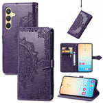 Custodia per telefono in pelle goffrata Mandala Flower, For Samsung Galaxy A26, For Samsung Galaxy A36 5G, For Samsung Galaxy S25 5G, For Samsung Galaxy S25+ 5G