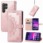 Custodia per telefono in pelle goffrata Mandala Flower, For Samsung Galaxy S25 Ultra 5G, For Samsung Galaxy C55, For Samsung Galaxy M55, For Samsung Galaxy S24 Ultra 5G