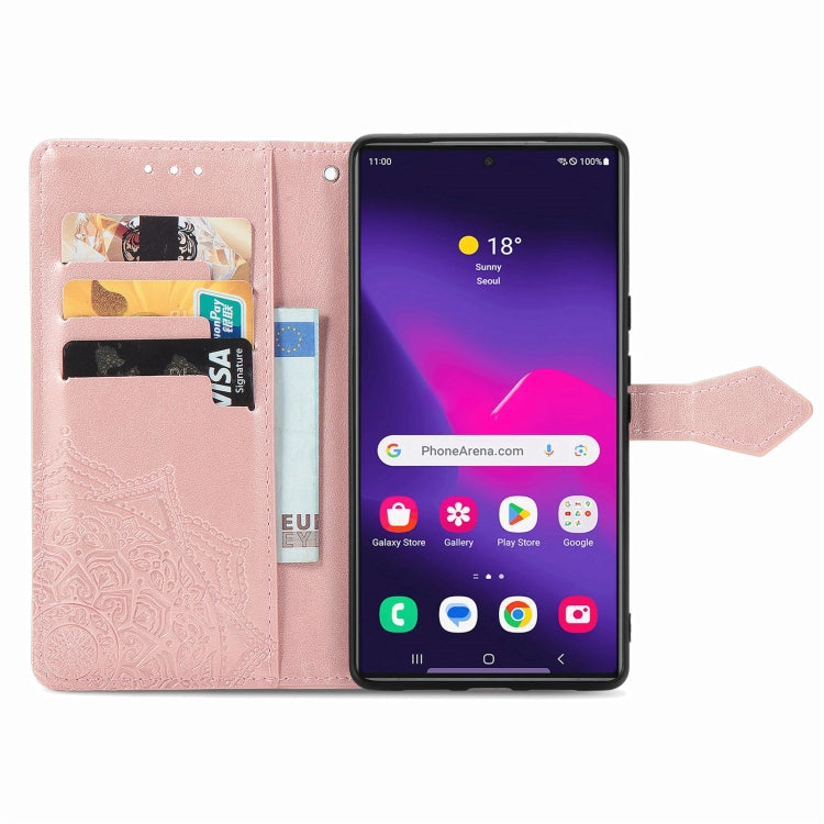 Custodia per telefono in pelle goffrata Mandala Flower, For Samsung Galaxy S25 Ultra 5G, For Samsung Galaxy C55, For Samsung Galaxy M55, For Samsung Galaxy S24 Ultra 5G