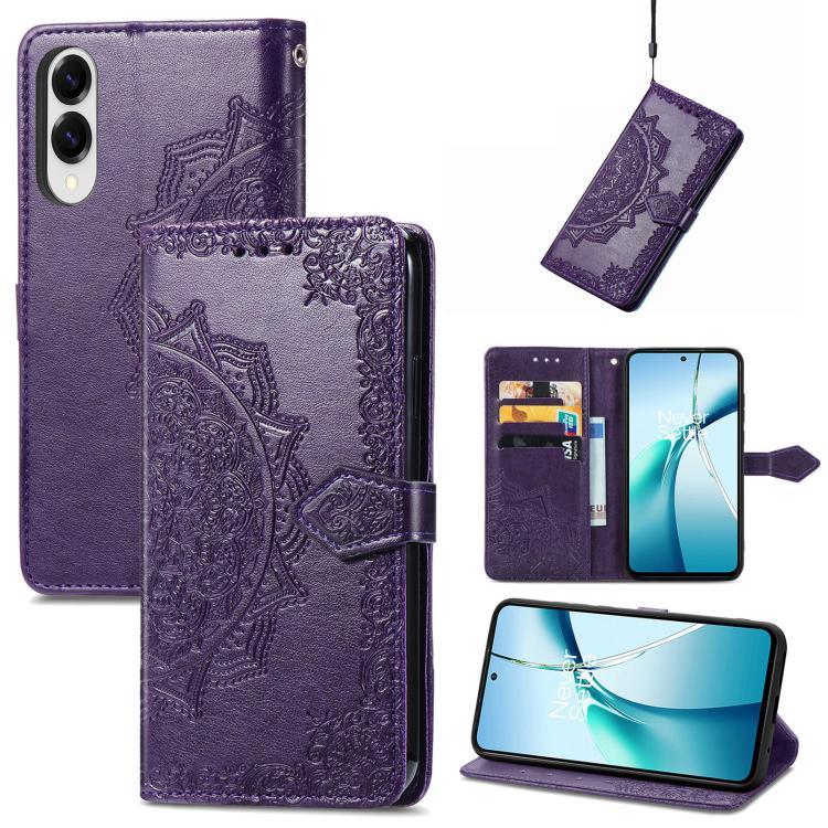 Custodia per telefono in pelle goffrata Mandala Flower, For Samsung Galaxy A57 5G, For Samsung Galaxy A37 5G, For Samsung Galaxy S25 Edge 5G, For Samsung Galaxy A56 5G