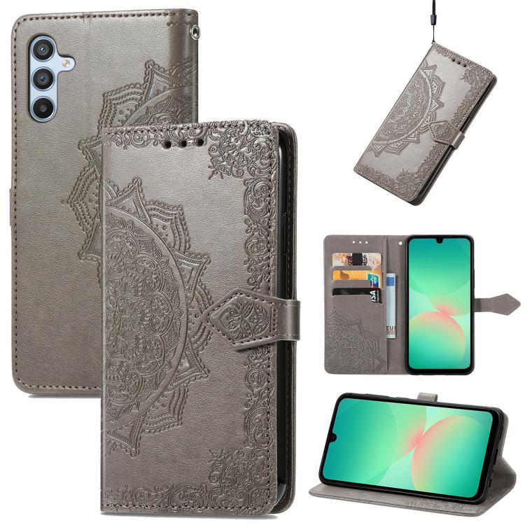 Custodia per telefono in pelle goffrata Mandala Flower, For Samsung Galaxy A26, For Samsung Galaxy A36 5G, For Samsung Galaxy S25 5G, For Samsung Galaxy S25+ 5G
