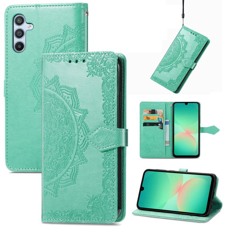 Custodia per telefono in pelle goffrata Mandala Flower, For Samsung Galaxy A26, For Samsung Galaxy A36 5G, For Samsung Galaxy S25 5G, For Samsung Galaxy S25+ 5G