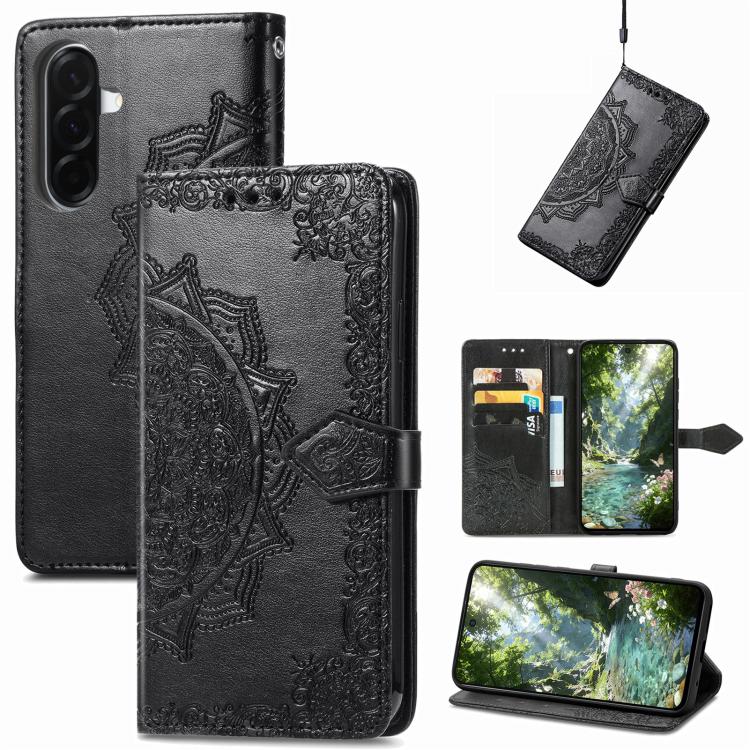 Custodia per telefono in pelle goffrata Mandala Flower, For Samsung Galaxy A57 5G, For Samsung Galaxy A37 5G, For Samsung Galaxy S25 Edge 5G, For Samsung Galaxy A56 5G