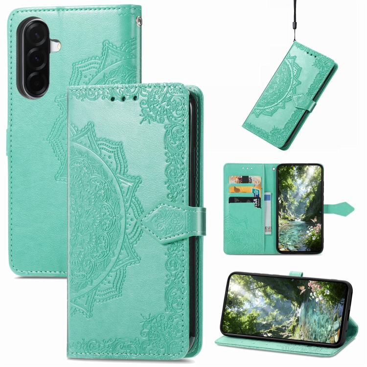 Custodia per telefono in pelle goffrata Mandala Flower, For Samsung Galaxy A57 5G, For Samsung Galaxy A37 5G, For Samsung Galaxy S25 Edge 5G, For Samsung Galaxy A56 5G