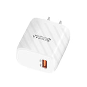 TE-005 Caricatore rapido per telefono cellulare con interfaccia USB3.0 QC3.0 18W 3A, presa americana, US Plug