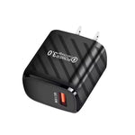 Caricabatterie rapido USB QC3.0 18W con presa americana