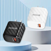 TE-005 Caricatore rapido per telefono cellulare con interfaccia USB3.0 QC3.0 18W 3A, presa americana, US Plug