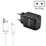 Caricabatterie rapido USB QC3.0 18W con cavo Micro USB 1m