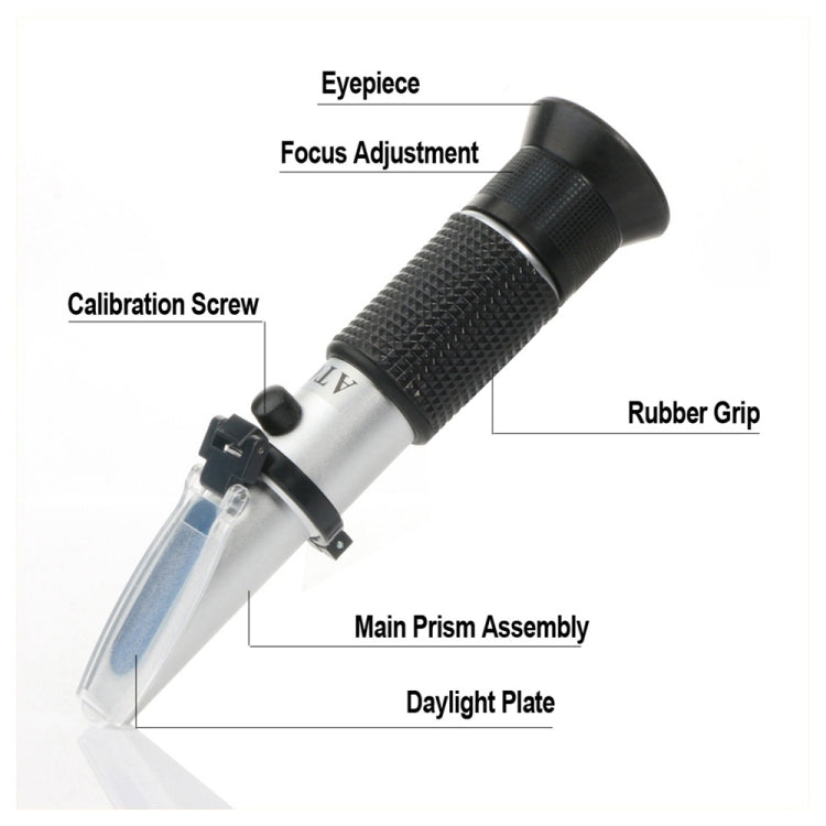 Alcohol Refractometer Sugar Grape Wine Concentration 0~25% Alcohol 0~40% Brix Tester ATC Meter Portable Instrument RZ121