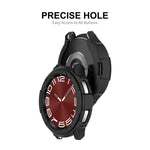 ENKAY Hat-Prince 2 in 1 Custodia per orologio in TPU Armor + Proteggi schermo in vetro temperato da 0,2 mm 9H, For Samsung Galaxy Watch6 Classic 47mm, For Samsung Galaxy Watch6 Classic 43mm