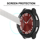 ENKAY Hat-Prince 2 in 1 Custodia per orologio in TPU Armor + Proteggi schermo in vetro temperato da 0,2 mm 9H, For Samsung Galaxy Watch6 Classic 47mm, For Samsung Galaxy Watch6 Classic 43mm