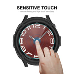 ENKAY Hat-Prince 2 in 1 Custodia per orologio in TPU Armor + Proteggi schermo in vetro temperato da 0,2 mm 9H, For Samsung Galaxy Watch6 Classic 47mm, For Samsung Galaxy Watch6 Classic 43mm