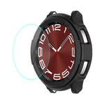 ENKAY Hat-Prince 2 in 1 Custodia per orologio in TPU Armor + Proteggi schermo in vetro temperato da 0,2 mm 9H, For Samsung Galaxy Watch6 Classic 47mm, For Samsung Galaxy Watch6 Classic 43mm