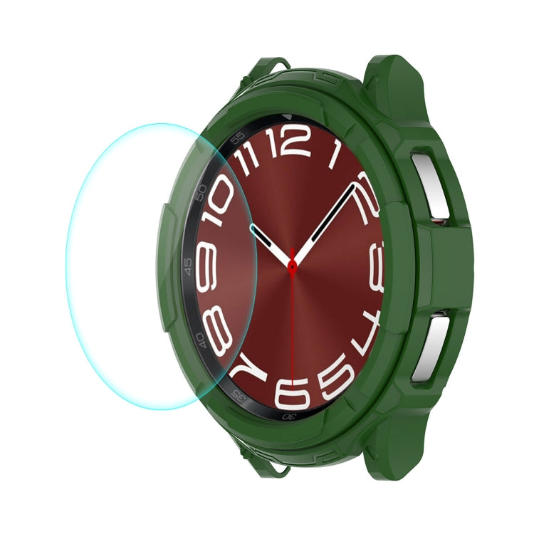 ENKAY Hat-Prince 2 in 1 Custodia per orologio in TPU Armor + Proteggi schermo in vetro temperato da 0,2 mm 9H, For Samsung Galaxy Watch6 Classic 47mm, For Samsung Galaxy Watch6 Classic 43mm