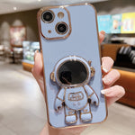 Custodia per telefono con supporto per astronauta galvanico, For iPhone 15