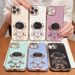 Custodia per telefono con supporto per astronauta galvanico, For iPhone 15