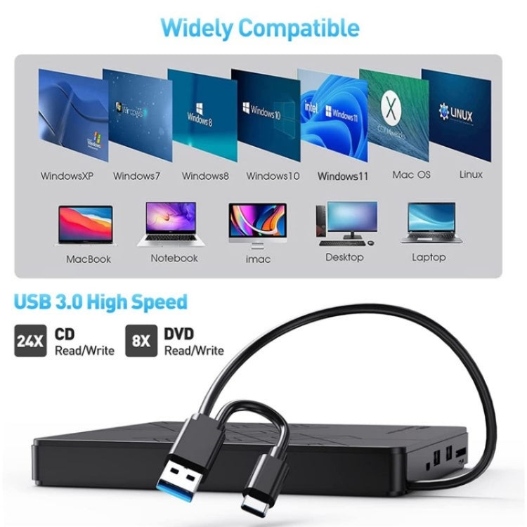 Scheda TF/SD leggibile BT668 Lettore CD multifunzione USB Lettore disco ottico esterno Masterizzatore DVD, BT668