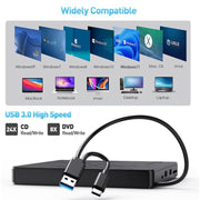 Scheda TF/SD leggibile BT668 Lettore CD multifunzione USB Lettore disco ottico esterno Masterizzatore DVD, BT668