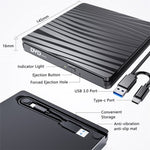 Masterizzatore DVD portatile BT689 Lettore CD con unità ottica esterna Win10 Registratore con unità ottica USB, BT689