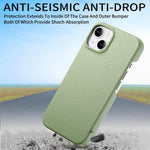 Custodia per telefono con retro in pelle Litchi Oil Edge, For iPhone 15