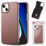 Custodia per telefono con retro in pelle Litchi Oil Edge, For iPhone 15